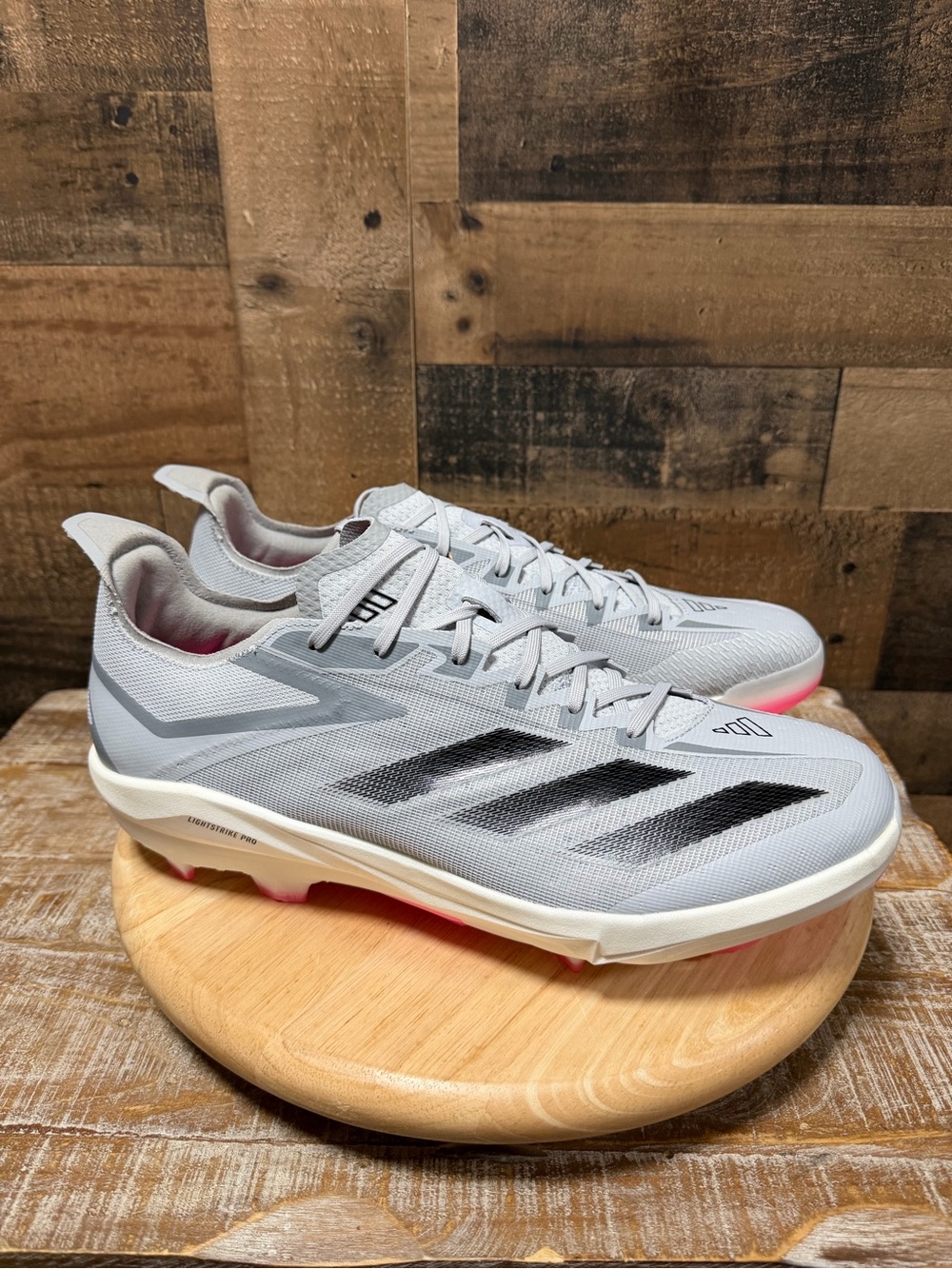 Adidas Adizero Electric+ T Baseball Cleats Men’s 14 Gray Black Pink ID0942